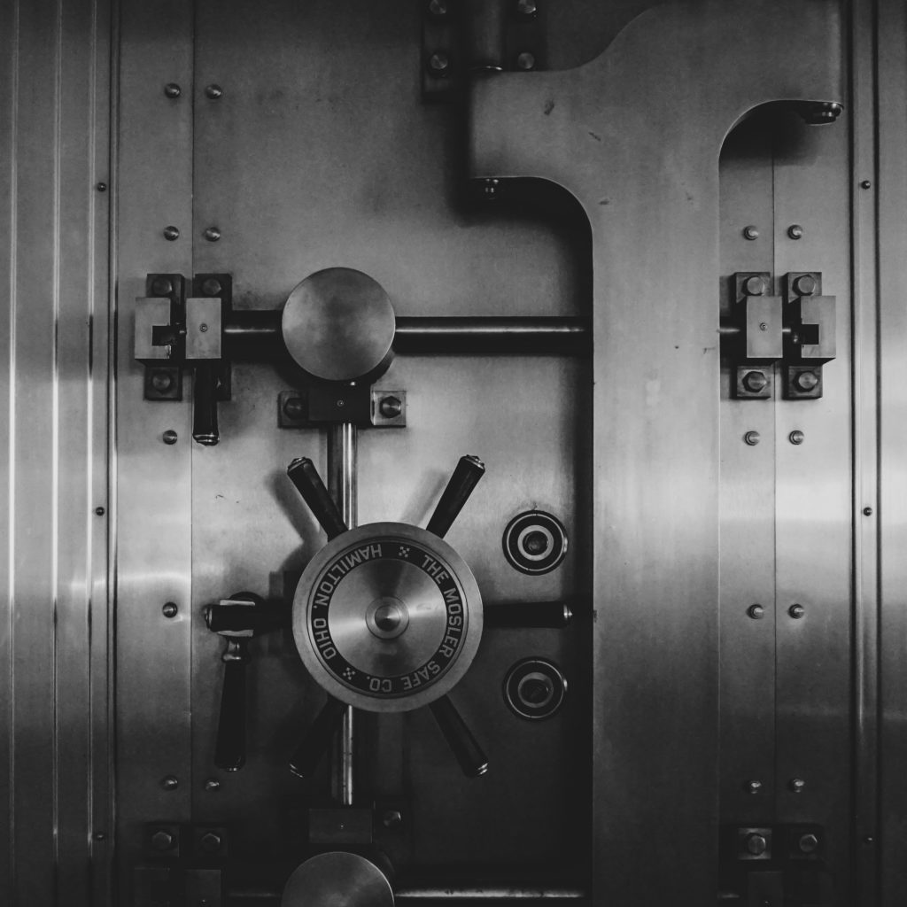 a physical bank vault protecting from security incidents